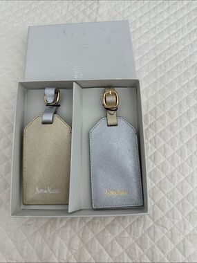 Neiman Markus Set of 2 Metallic Luggage Tags - Gold & Silver